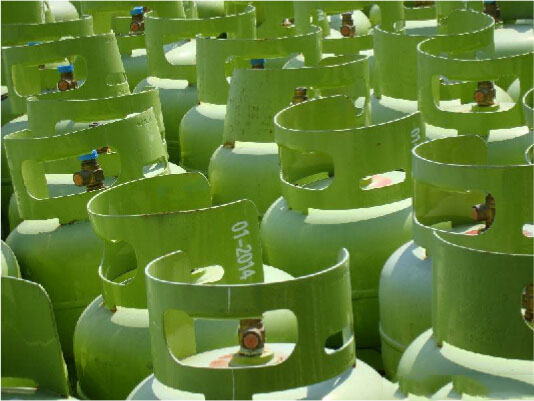 生产好的液化气钢瓶