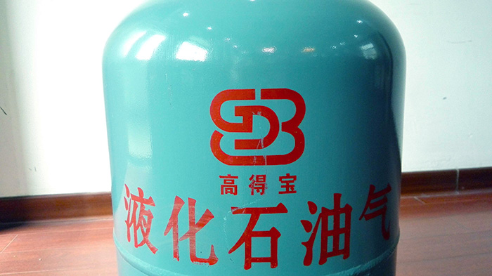 家用标准型号15公斤规格液化气钢瓶,液化气罐标识实拍
